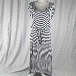 Vince Camuto Blue and White Striped Cotton Dress M